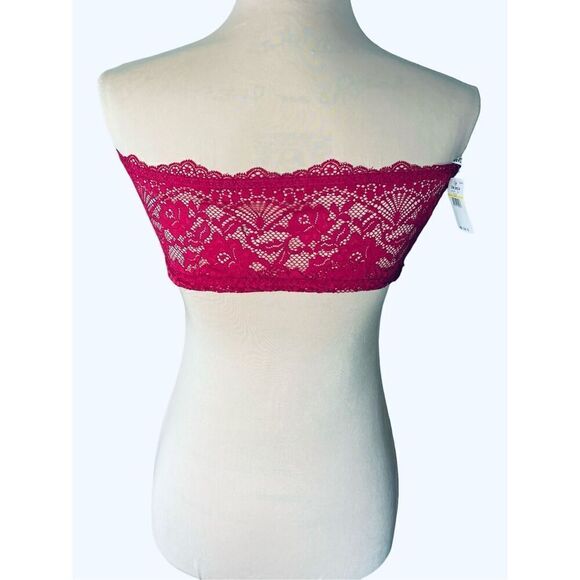 Intimately Free People Women's M Strapless Lace Bandeau Bralette Burgundy Red - Picture 10 of 12